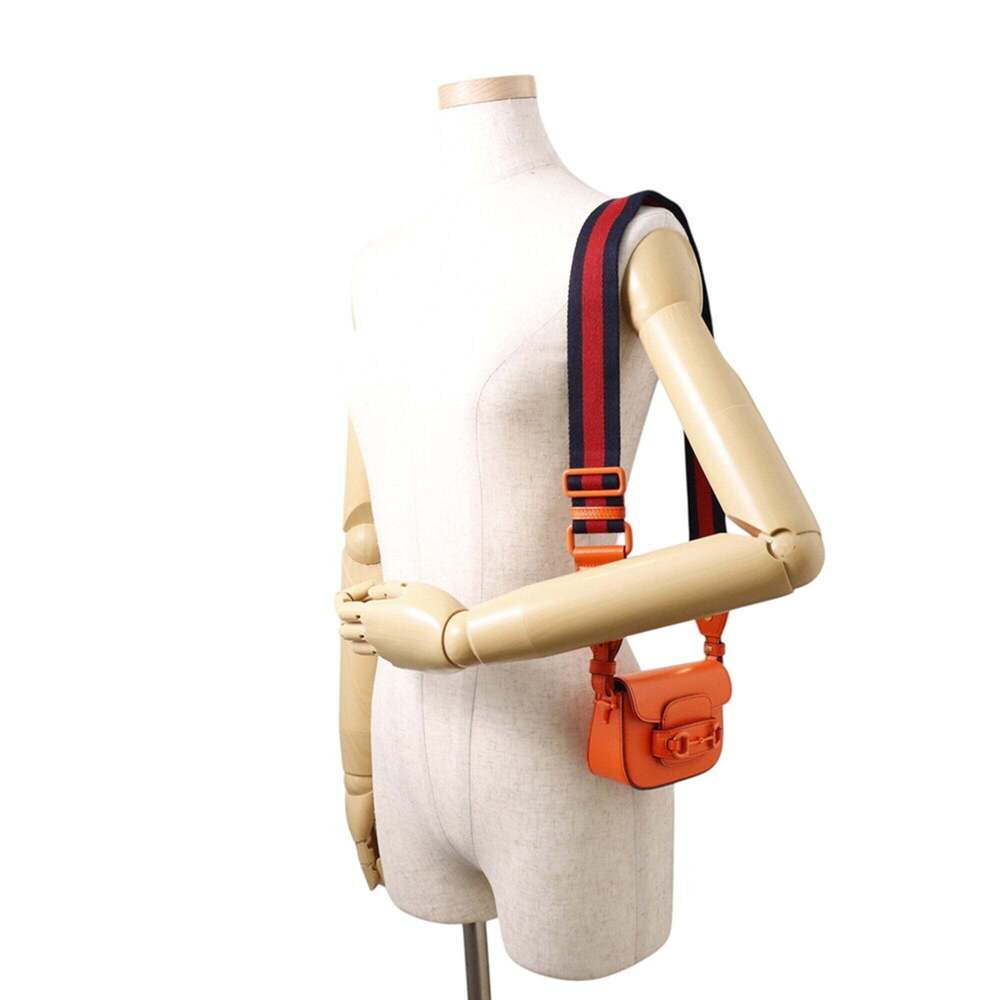 GUCCI Orange Leather Horsebit Shoulder Bag - Picture 5 of 15